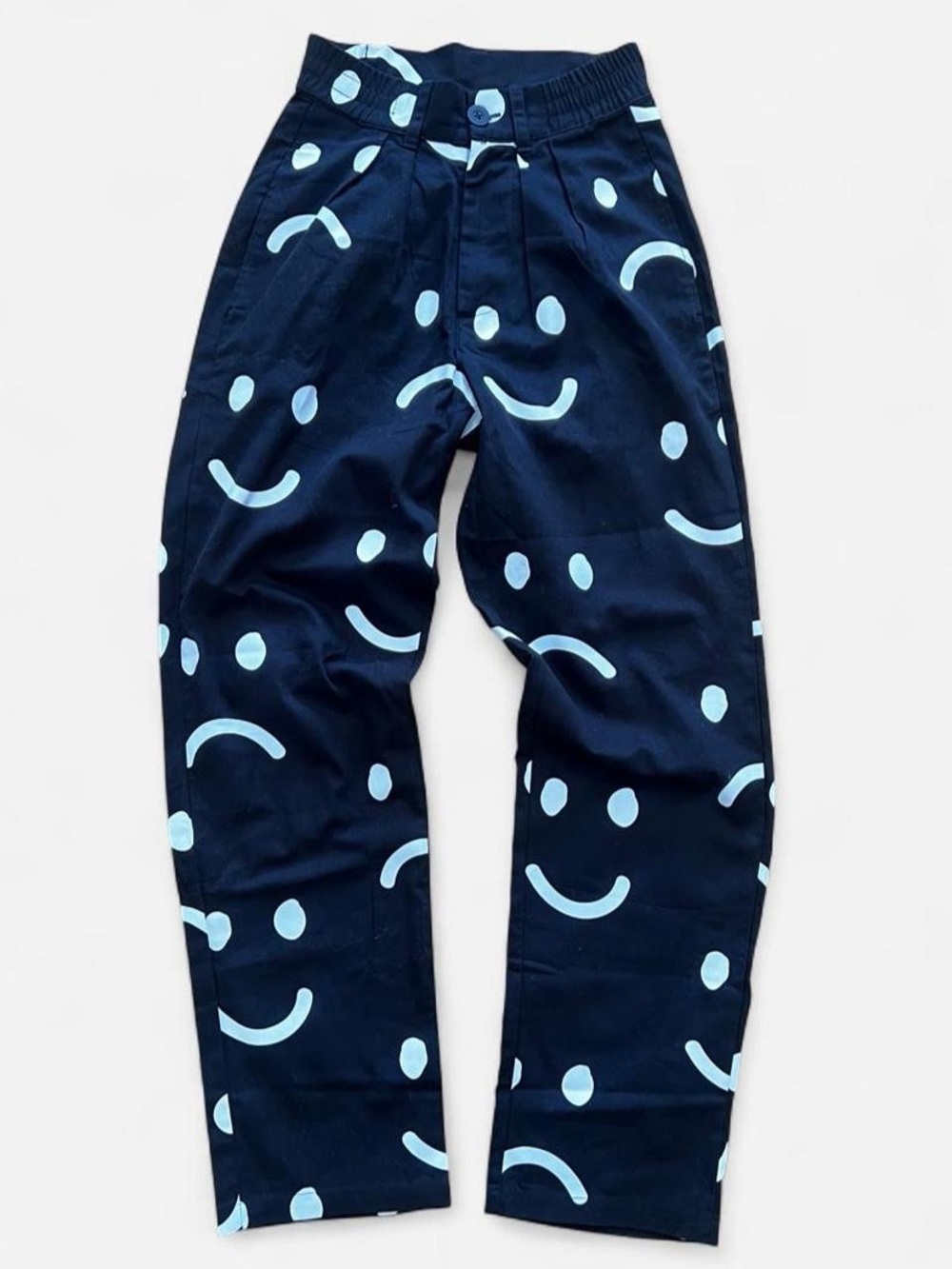 Lazy Oaf Happy Sad Unisex Pants Trousers Size 24 Maximalist Indie Clowncore Alt